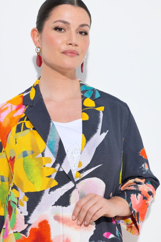 Bright Floral Longline Blazer