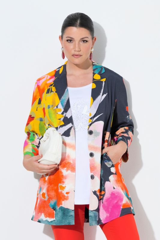 Bright Floral Longline Blazer