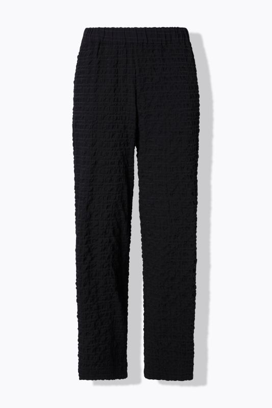 Textured Elastic Waist Wool-Blend Pants
