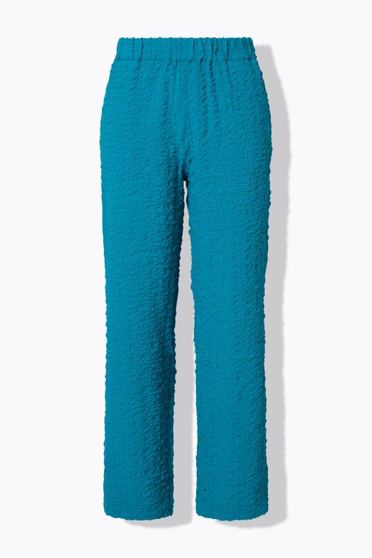 Textured Elastic Waist Wool-Blend Pants