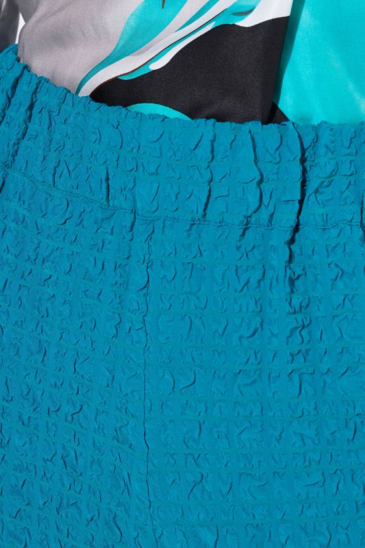 Textured Elastic Waist Wool-Blend Pants