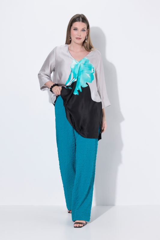 Textured Elastic Waist Wool-Blend Pants