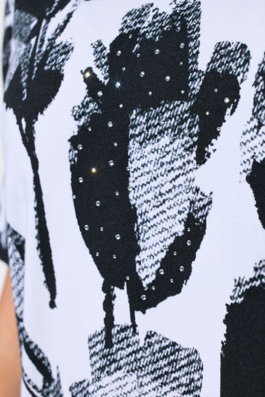 Monochrome Floral Pima Cotton Tee