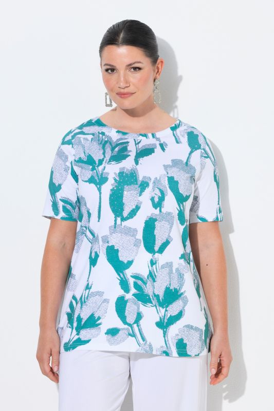 Monochrome Floral Pima Cotton Tee