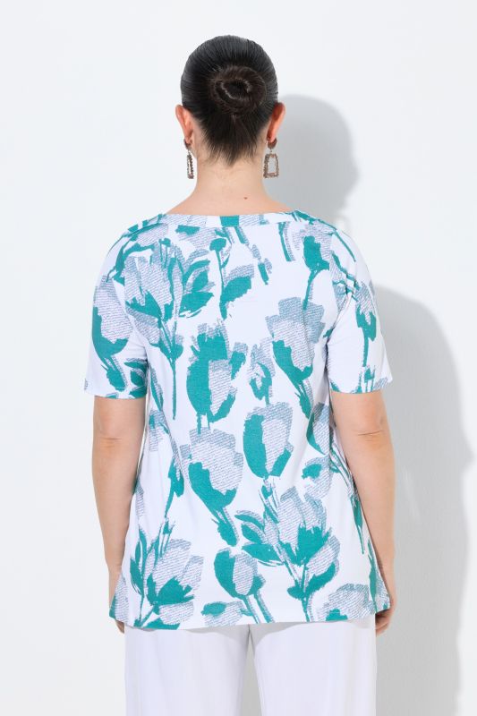 Monochrome Floral Pima Cotton Tee
