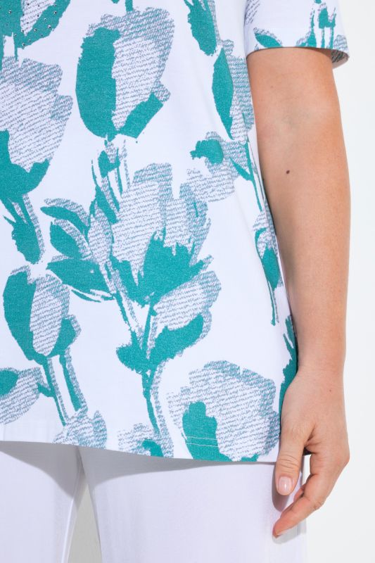 Monochrome Floral Pima Cotton Tee