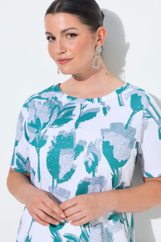 Monochrome Floral Pima Cotton Tee