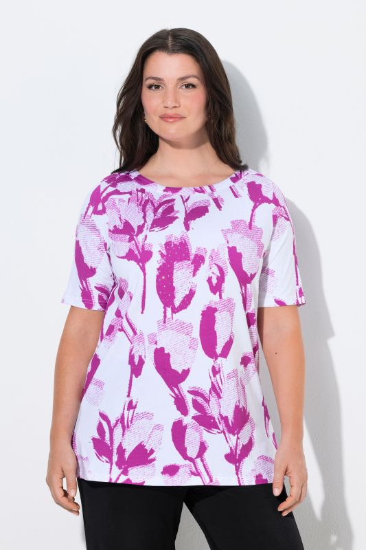 Monochrome Floral Pima Cotton Tee