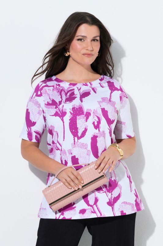 Monochrome Floral Pima Cotton Tee