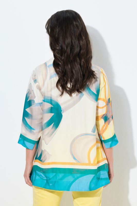 Floral Brushstroke Satin Blouse