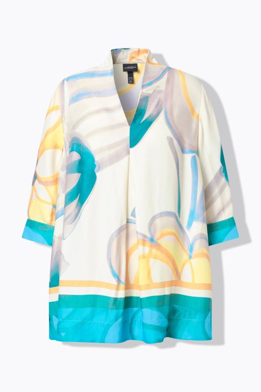 Floral Brushstroke Satin Blouse