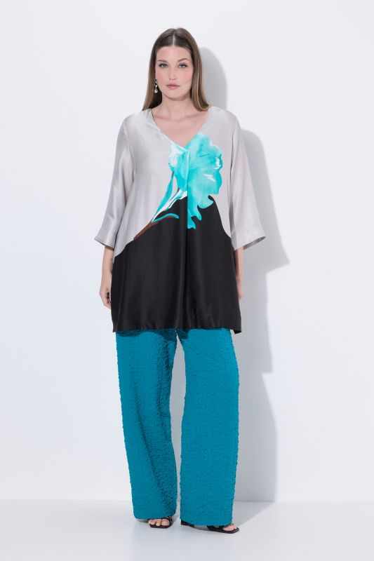 Satin Floral Motif Blouse