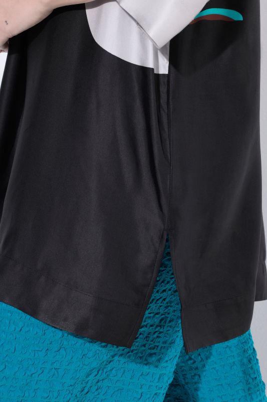 Satin Floral Motif Blouse