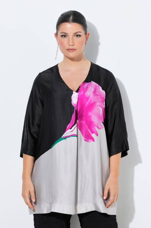 Satin Floral Motif Blouse