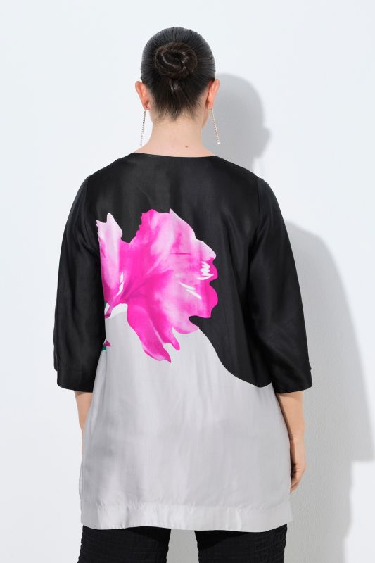 Satin Floral Motif Blouse