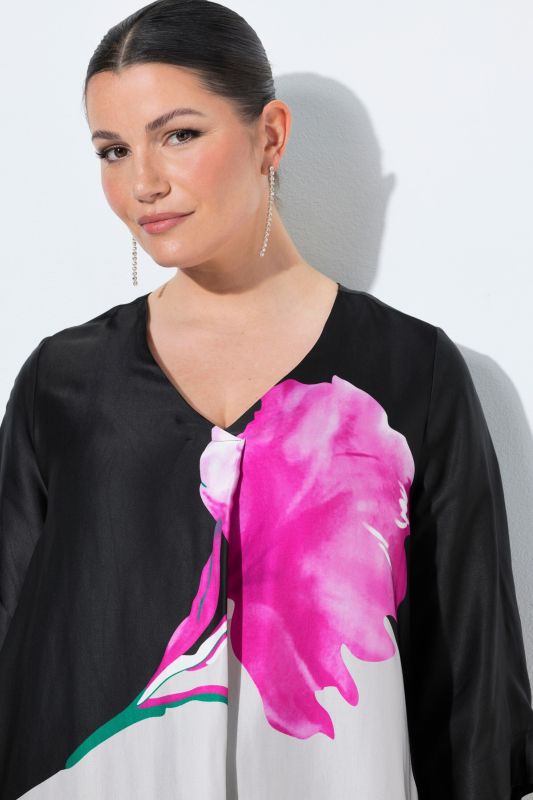 Satin Floral Motif Blouse