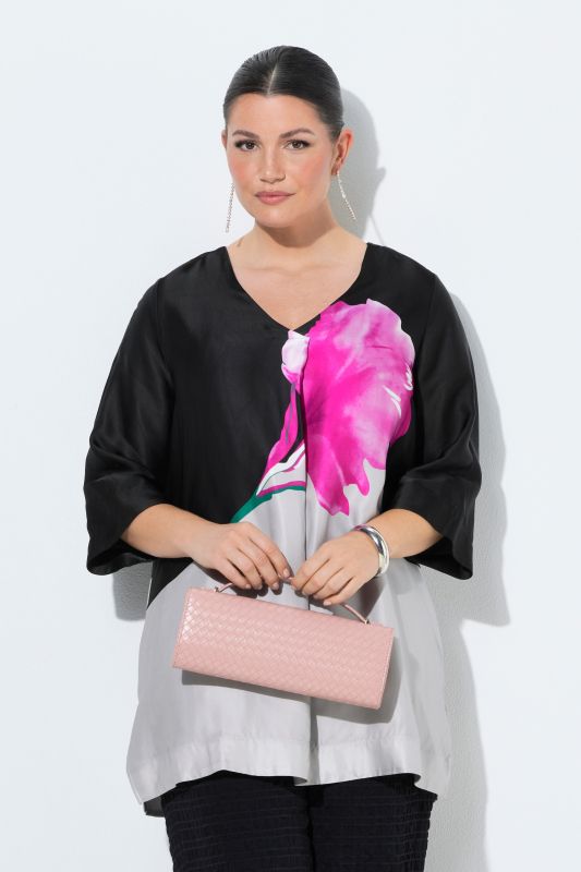 Satin Floral Motif Blouse