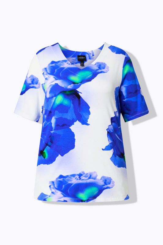 Floral V-Neck Viscose Jersey Tee