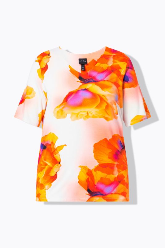 Floral V-Neck Viscose Jersey Tee