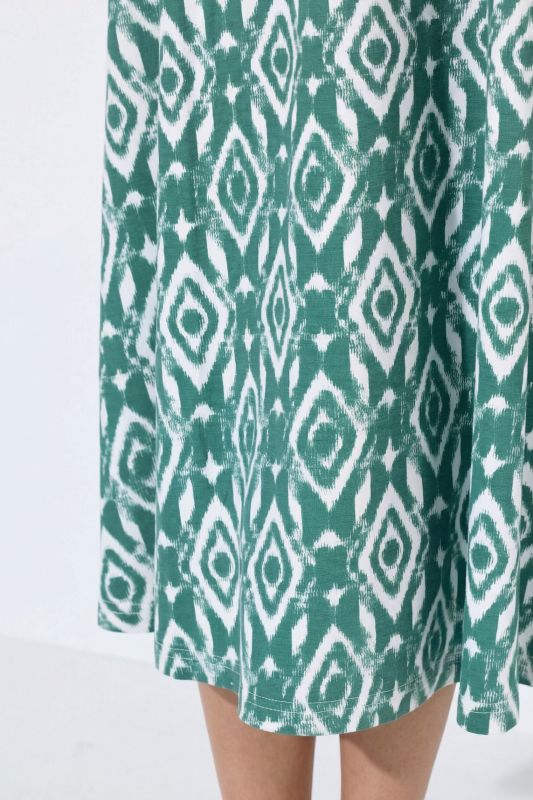 Geometric Diamond Print Sleeveless Dress