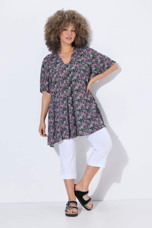 Ikat Print Tunic Blouse