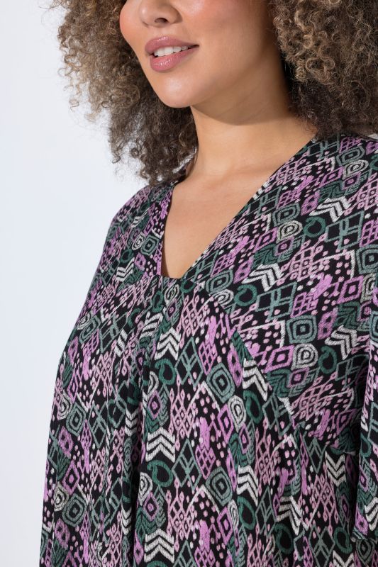 Ikat Print Tunic Blouse