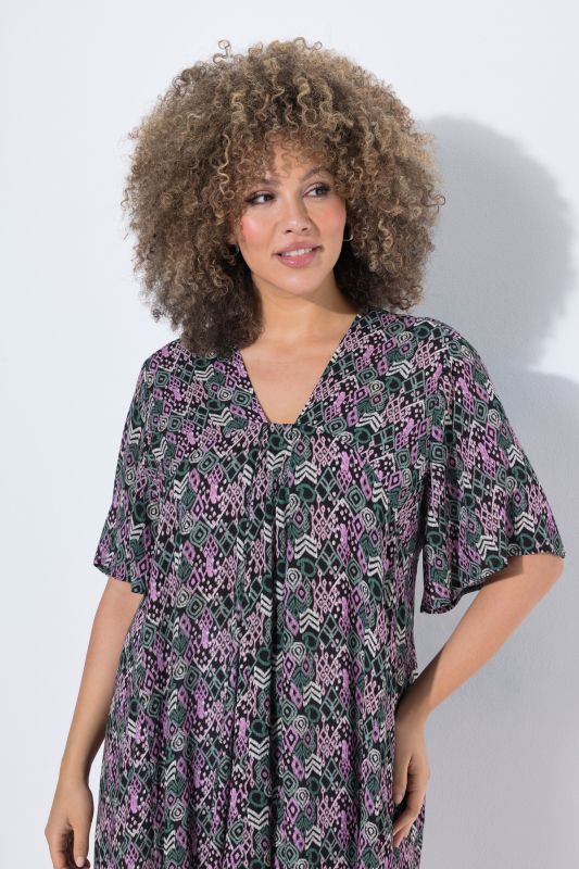 Ikat Print Tunic Blouse