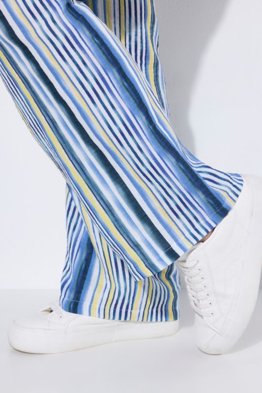 Striped Muslin Elastic Waist Pants