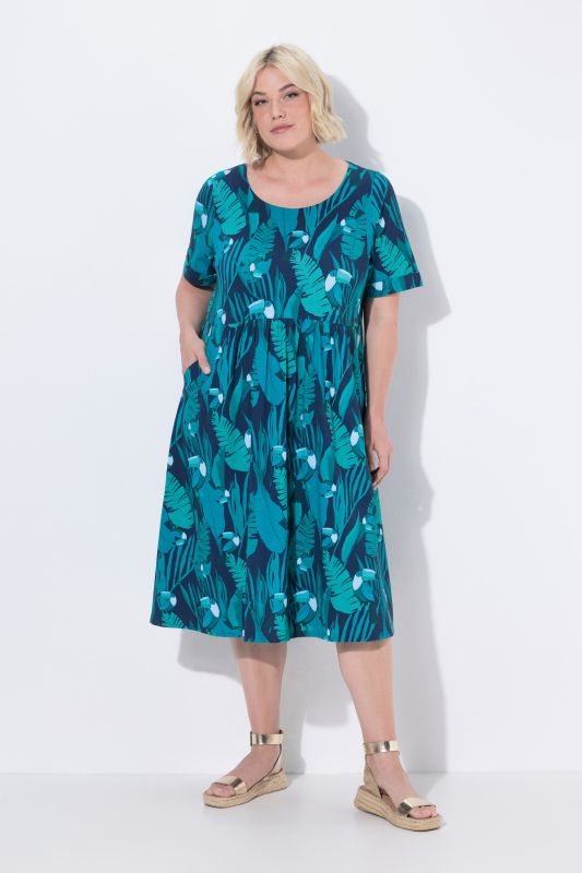 Toucan Print Flared Pocket Dress