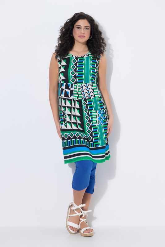Printed Sleeveless Jersey Dress