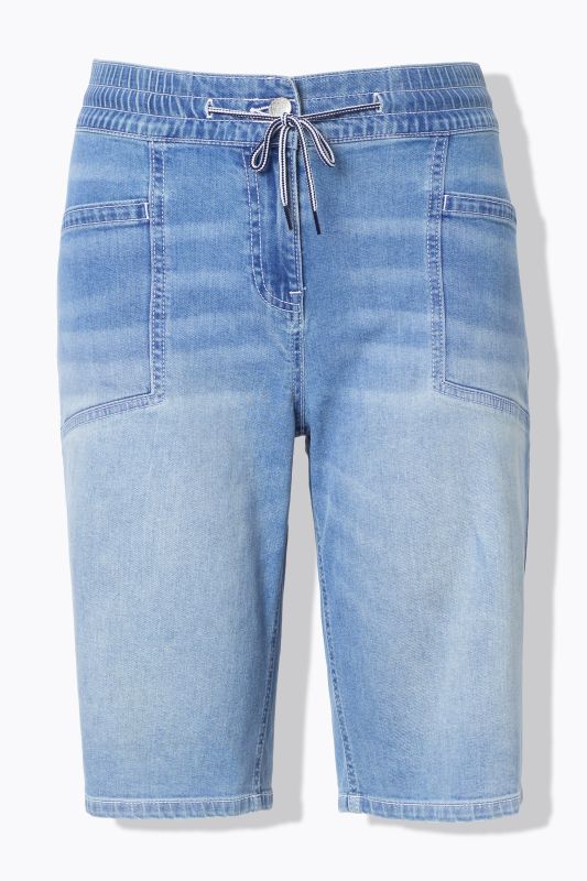 Wide Leg Drawstring Waist Bermuda Shorts