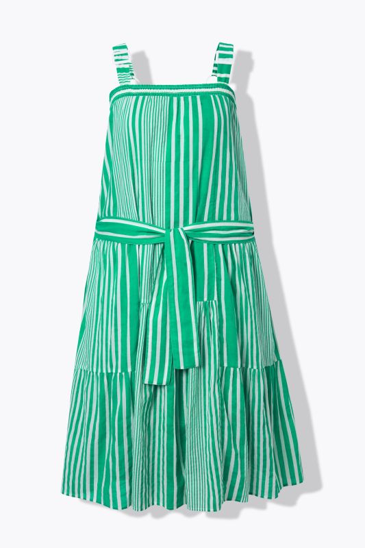 Striped Sleeveless Ruffle Dress