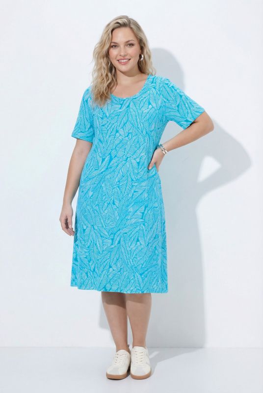 Leaf Print T-Shirt Dress
