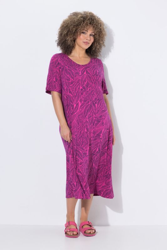 Leaf Print T-Shirt Dress