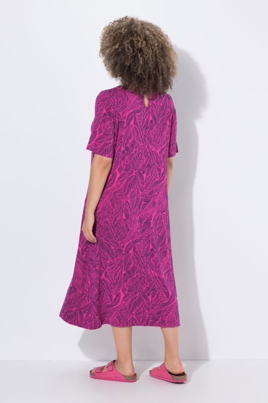 Leaf Print T-Shirt Dress