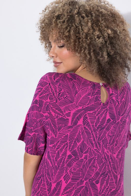 Leaf Print T-Shirt Dress