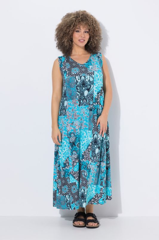 Patchwork Paisley Sleeveless Dress