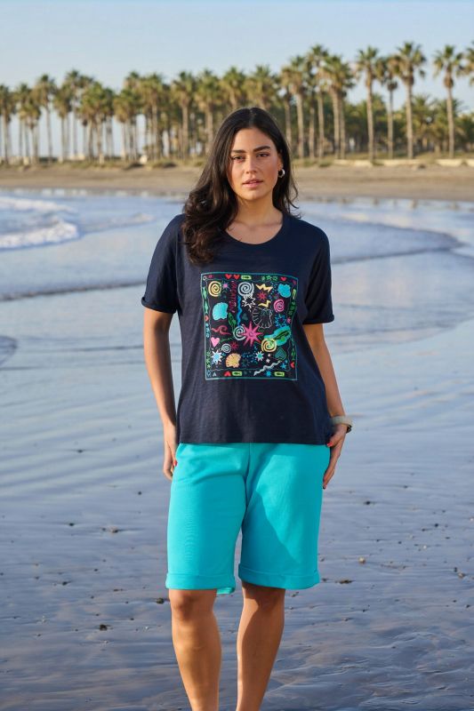 Тениска с морски мотиви