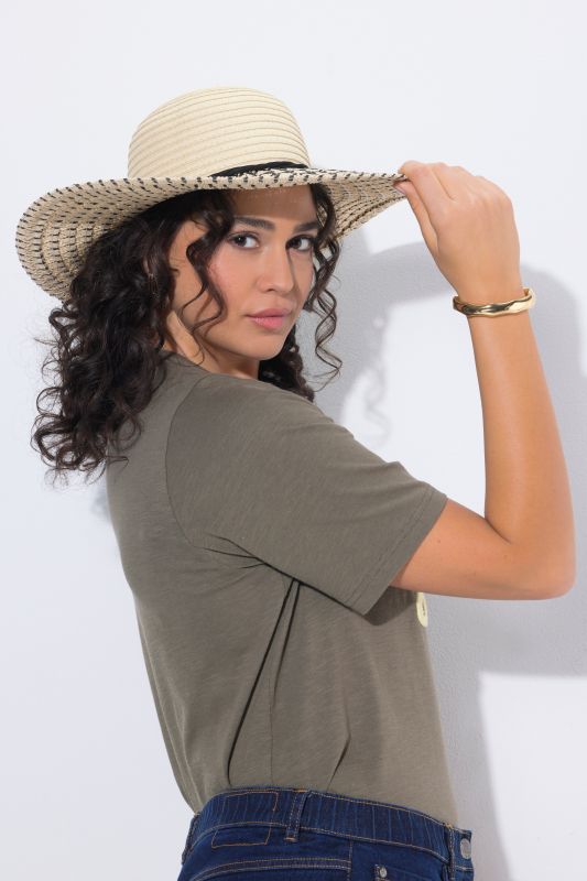 Шапка сламена с декоративна лента