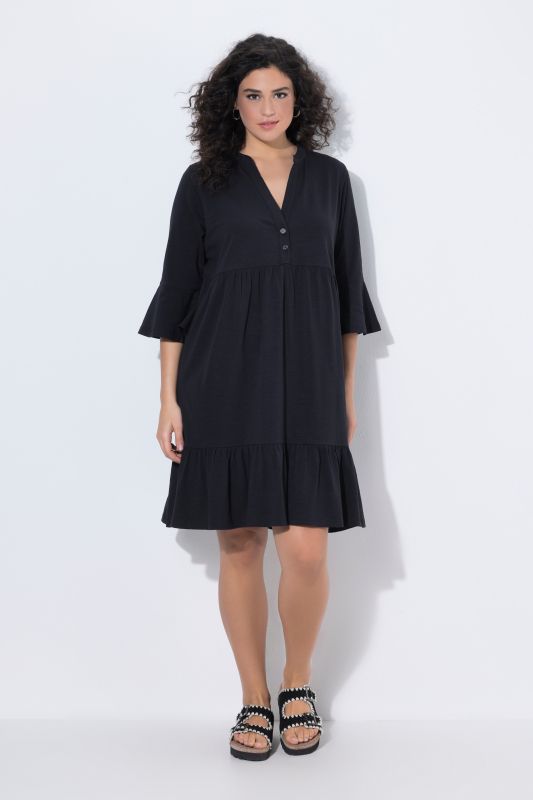 Trumpet Sleeve Ruffle Dress