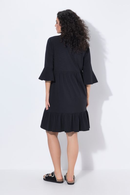 Trumpet Sleeve Ruffle Dress