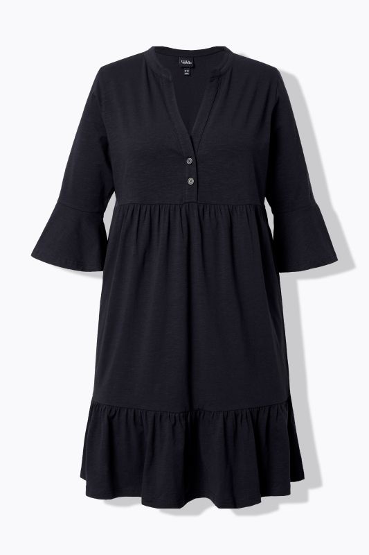 Trumpet Sleeve Ruffle Dress