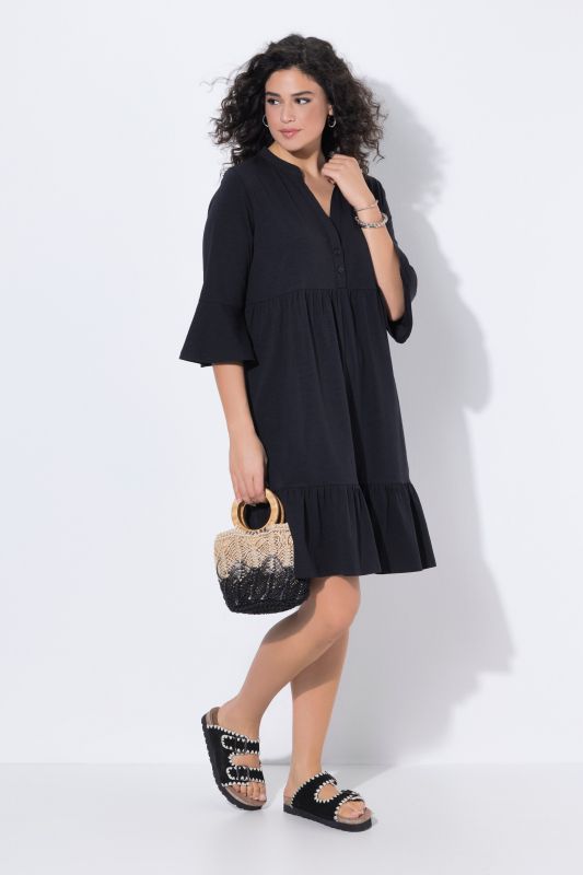Trumpet Sleeve Ruffle Dress