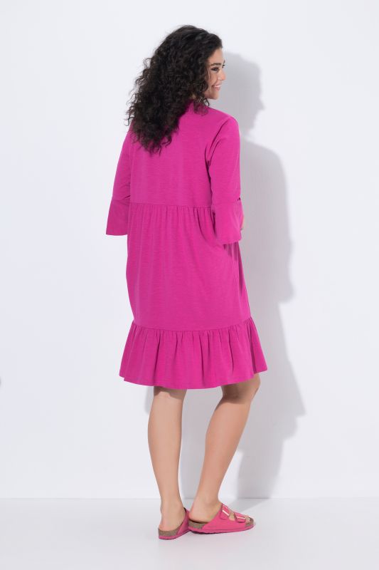 Trumpet Sleeve Ruffle Dress