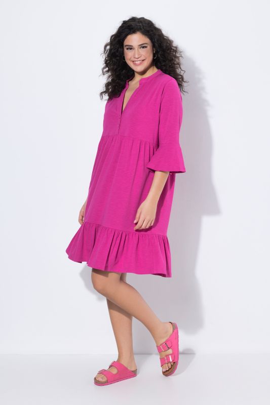 Trumpet Sleeve Ruffle Dress