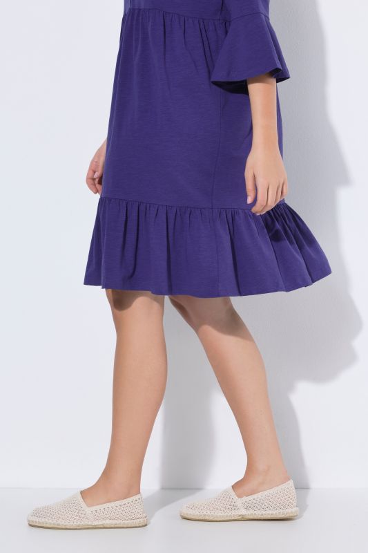 Trumpet Sleeve Ruffle Dress