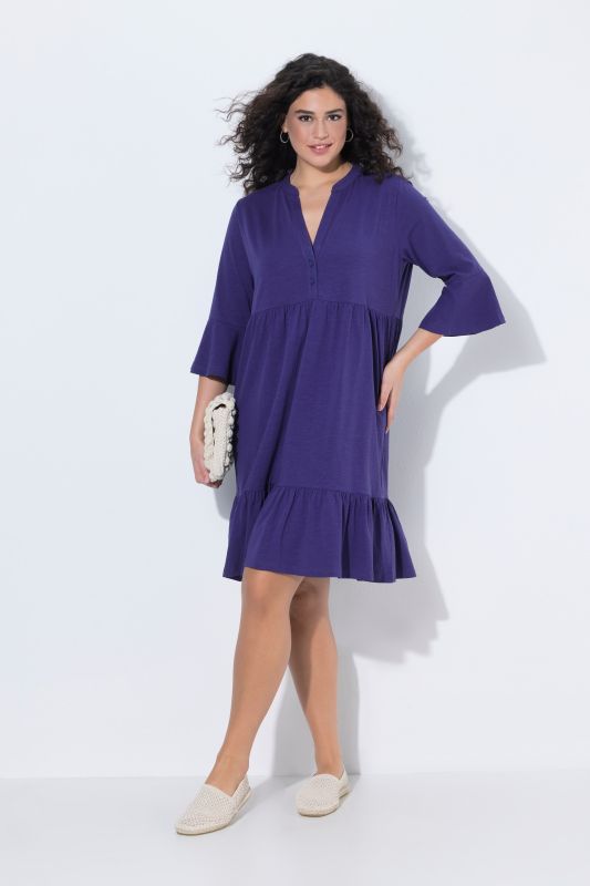 Trumpet Sleeve Ruffle Dress