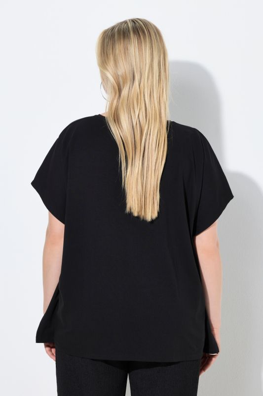 Monochrome Floral Draped Oversized Tee