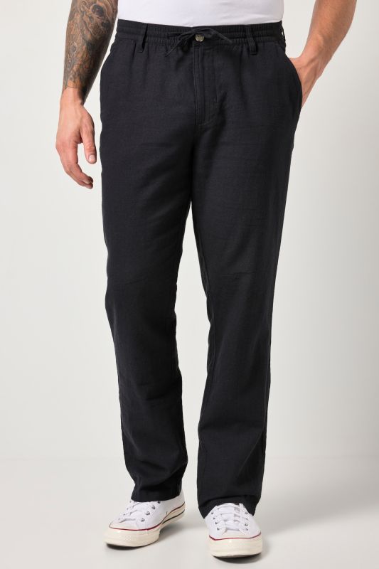 Linen-blend trousers