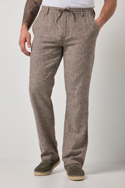 Linen-blend trousers